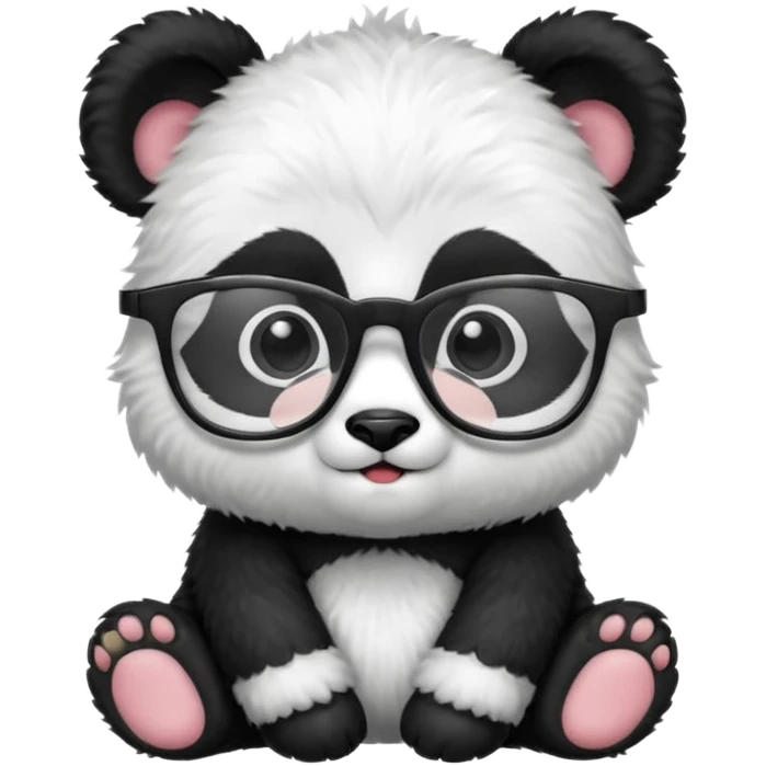 baby Panda with glass emoji