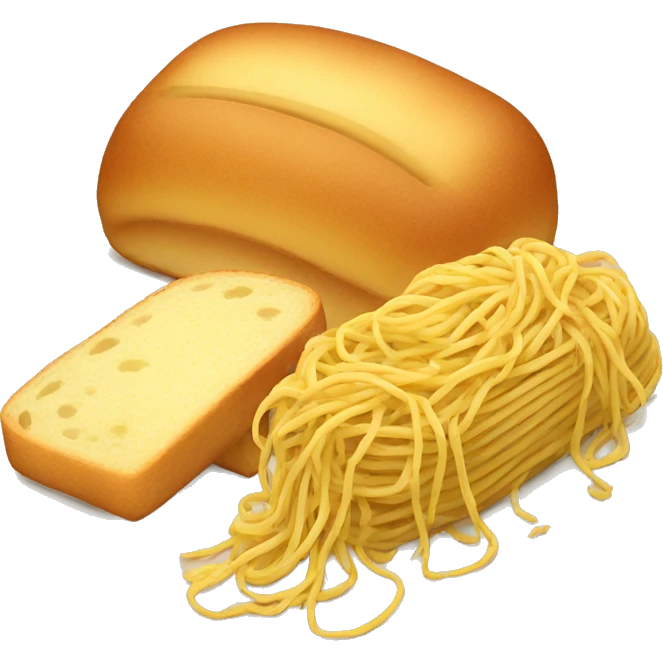 spaghetti and bread emoji