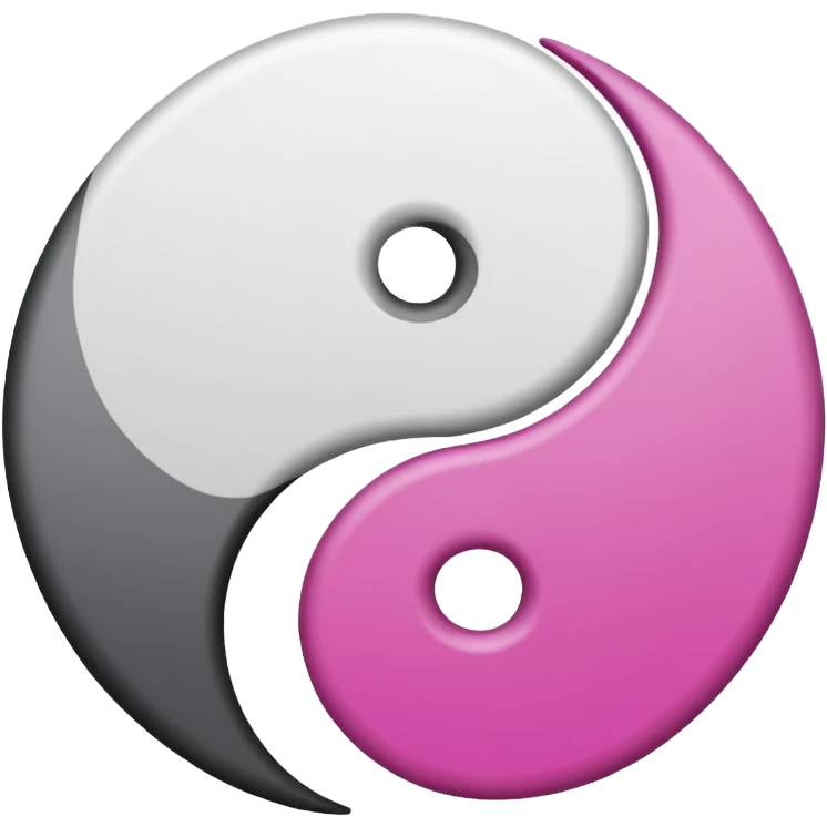 Yin Yang grey and light magenta  emoji