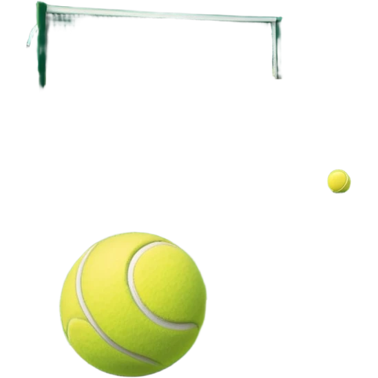grass tennis court, with the lines of the court clearly with visible in the background. A tennis racket and ball/ The scene captures the essence of the sport, highlighting the equipment and the vibrant, open atmosphere of a tennis match emoji