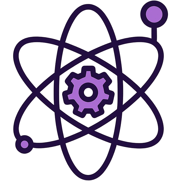 purple science and technology icon, modern style, clean lines, minimal shading emoji