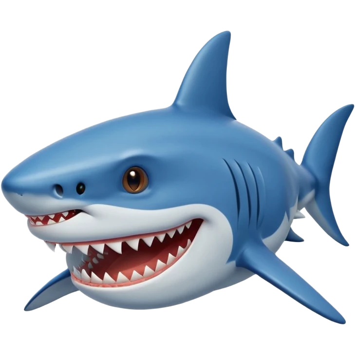 smiling shark, deep blue color, no shoes emoji