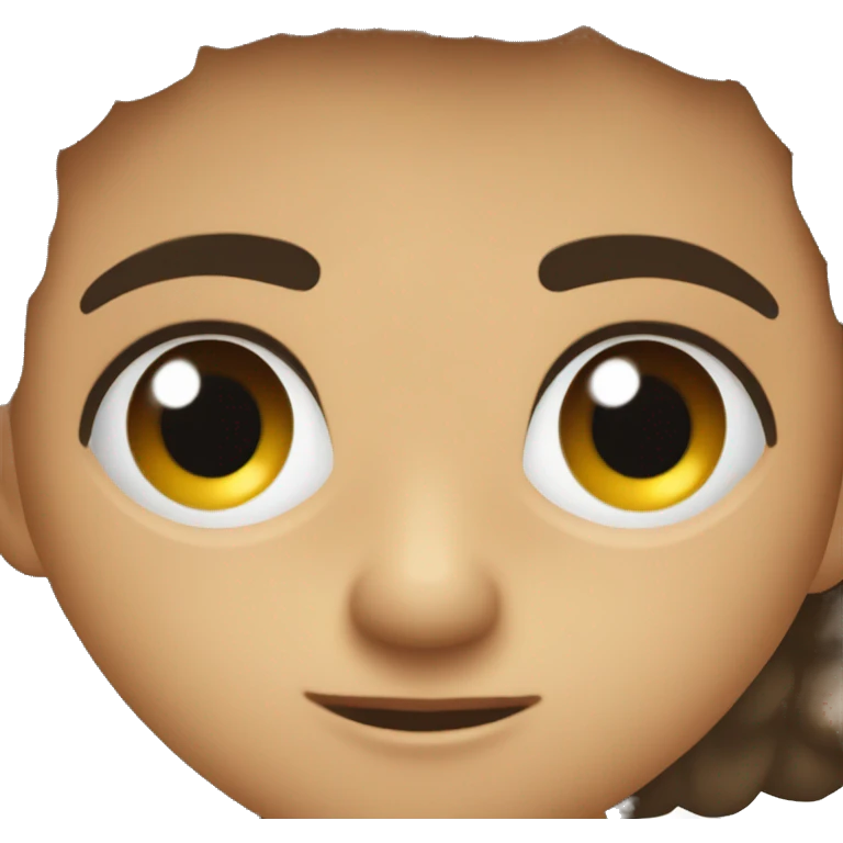 Chico moderno ojos marrones pelo corto negro emoji