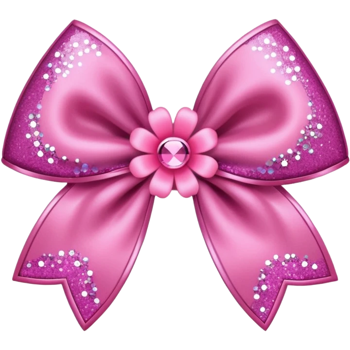 kpop flower bow with glitter emoji