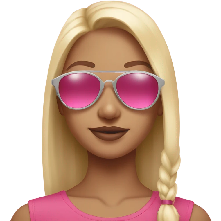 pink oakley sunglasses on a blonde girl emoji