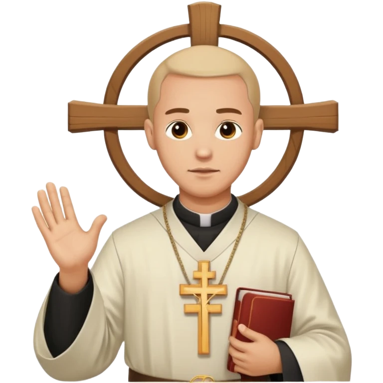 Orthodox Christian priest crossing himself with the movement of the Cross outlined emoji
