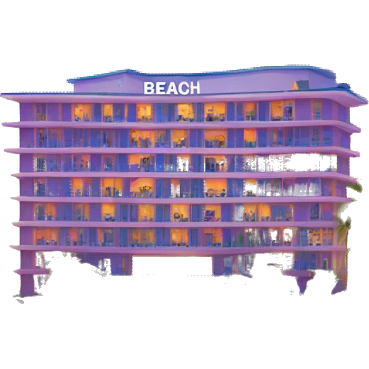 beach hotel miami vibrant colors emoji