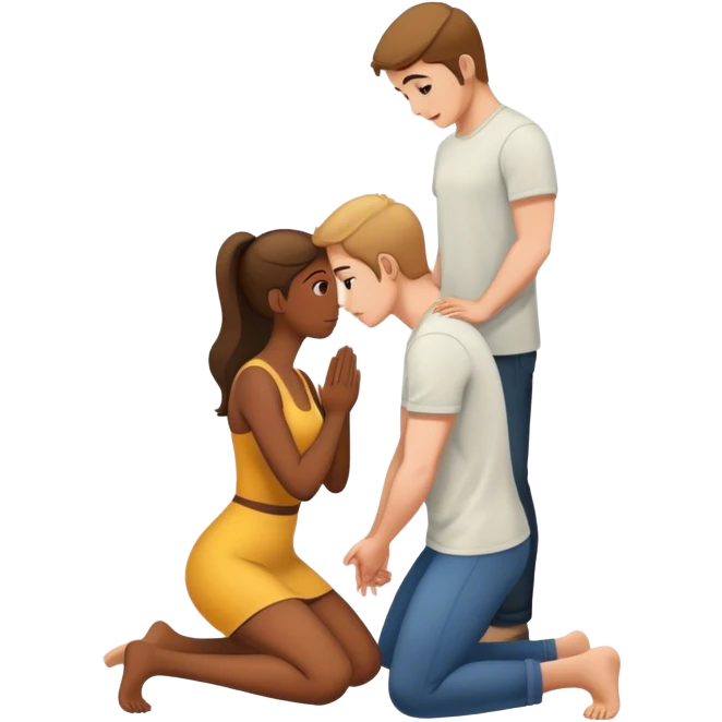 Create me an emoji of a man on his knees before a woman emoji