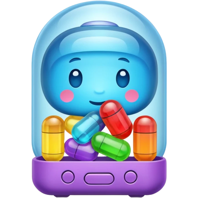 gachapon capsule with toy inside emoji
