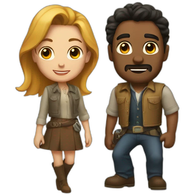 Tadeo jones y Sara lavroft emoji