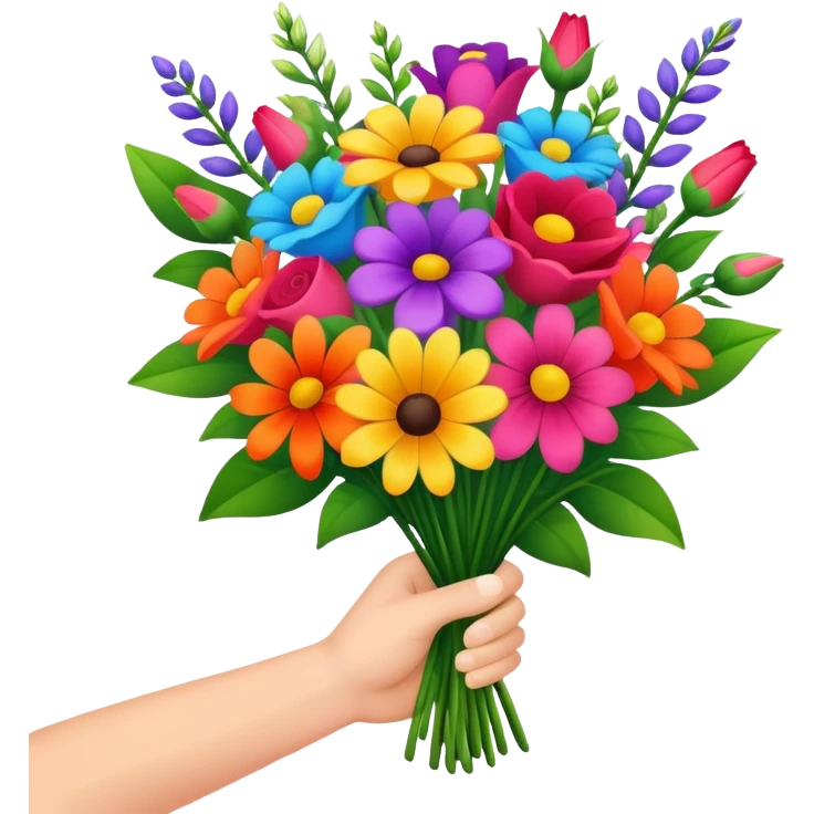 Hand holding flowers emoji