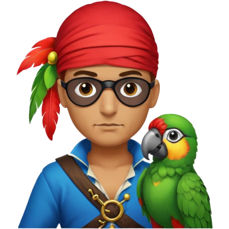 pirate and parrot emoji