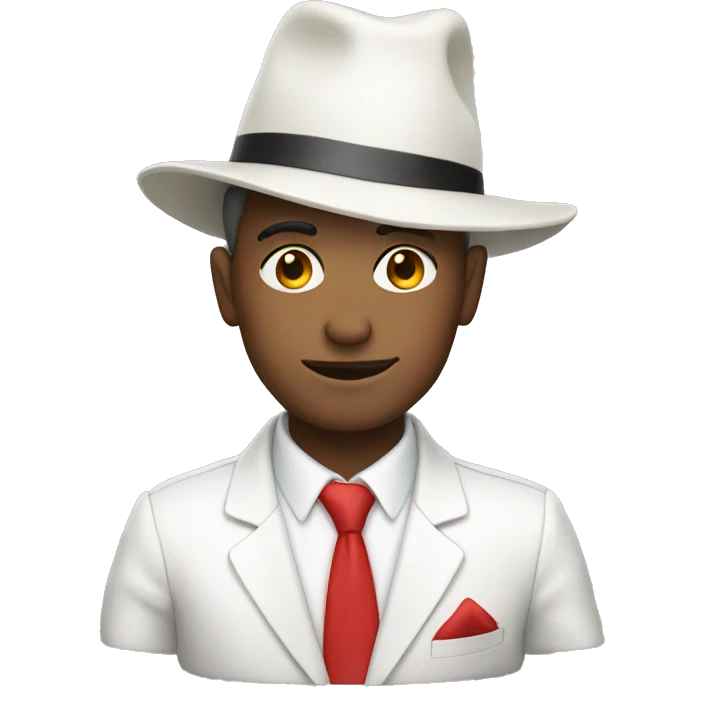 man with white and red suit wearing a hat  emoji