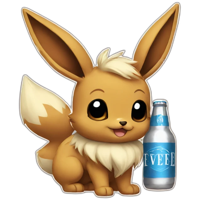 Eevee with beer emoji