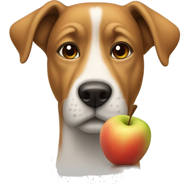 Dog with Appels  emoji
