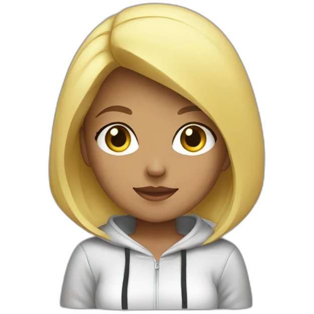 girl short hair blonde hoodie computer emoji