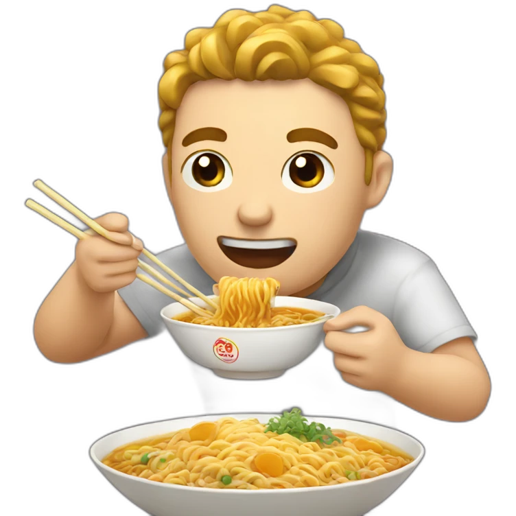 man eat a ramen emoji