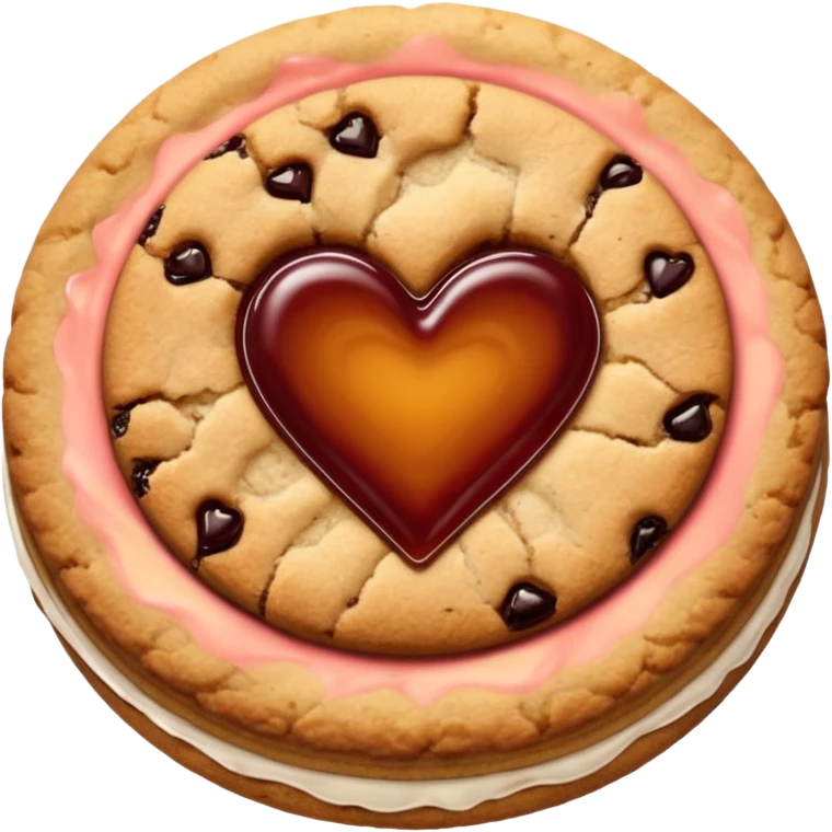 cookie with jam heart in the middle emoji