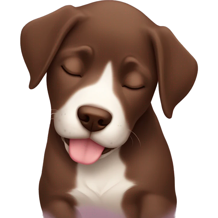 cute sleeping puppie chocolate labrador emoji