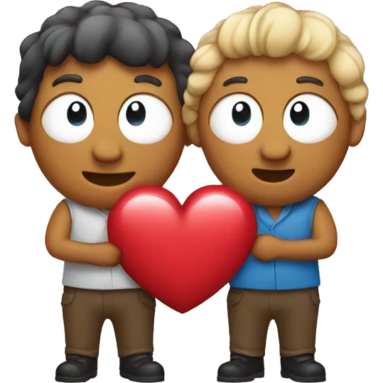 2 yorkshires holding a heart emoji