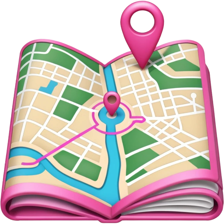 mix pink of a big gps map of the lines emoji