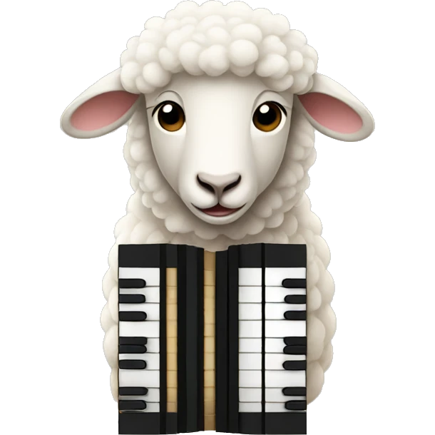 Sheep plays piano emoji