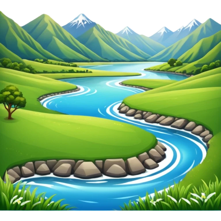 new zealand summer valley with a river and sunshine emoji