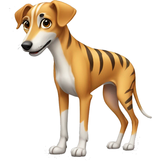 Fawn tiger greyhound sitting emoji