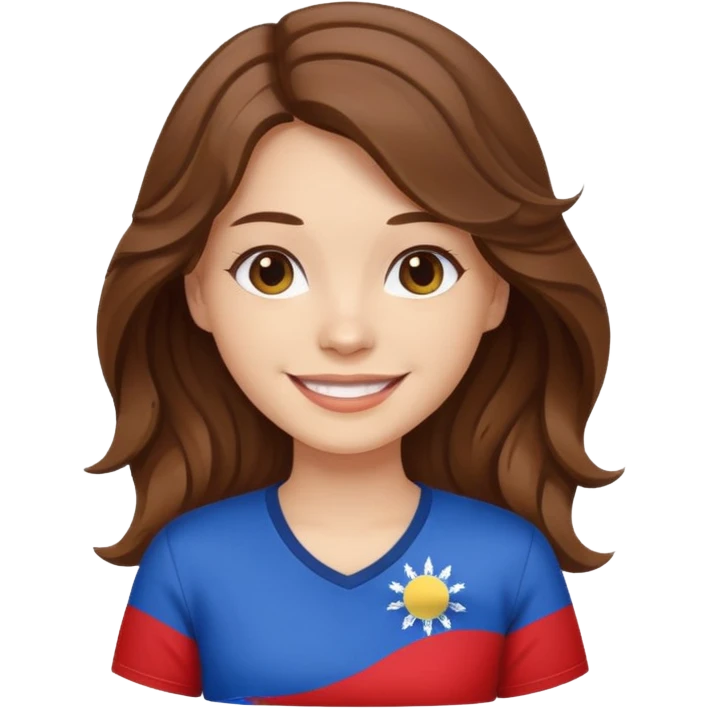 alternative white girl wavy brown hair girl philippine flag emoji