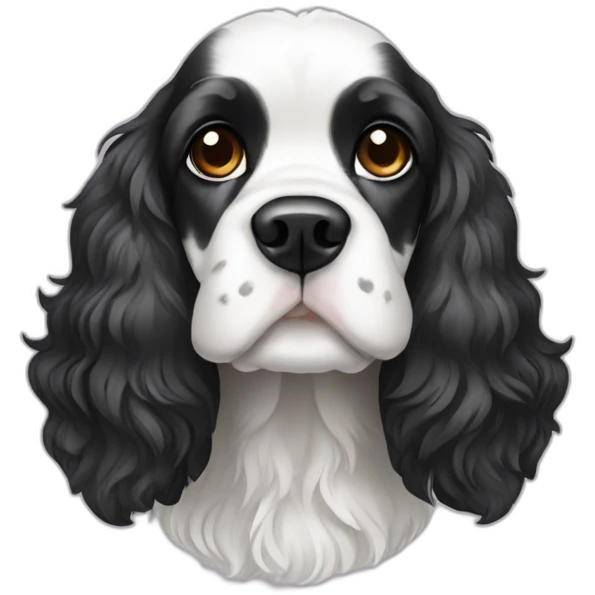 white black cocker spaniel emoji