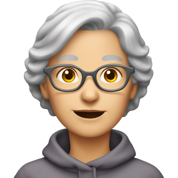 Grey haired lady aged 55 76 kg emoji