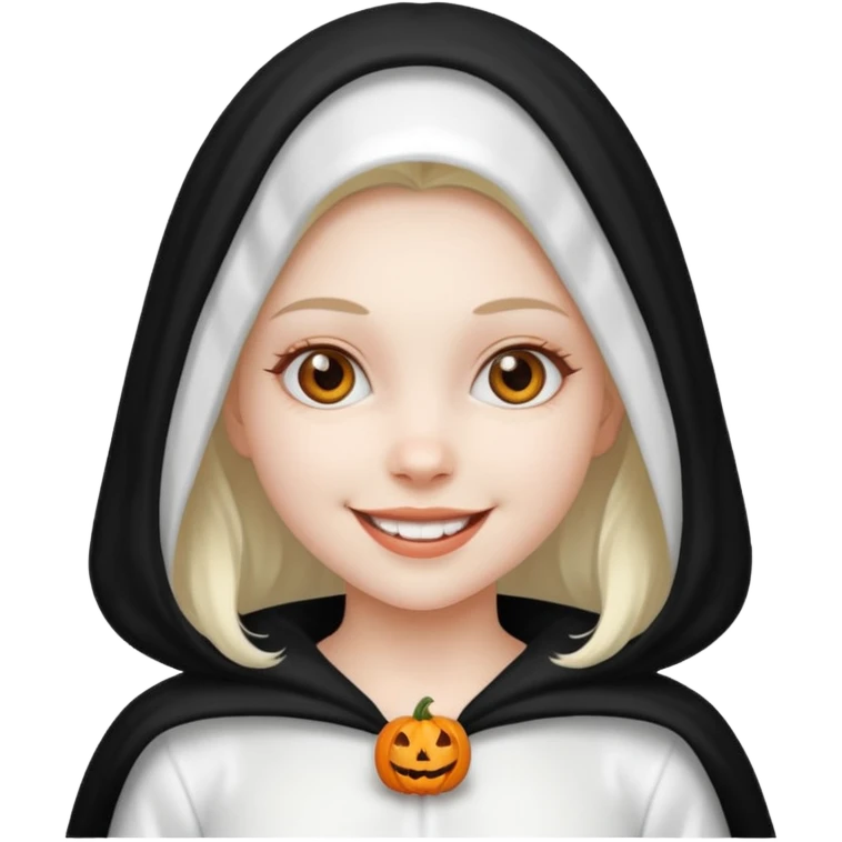 girl with hallowen white costumes emoji