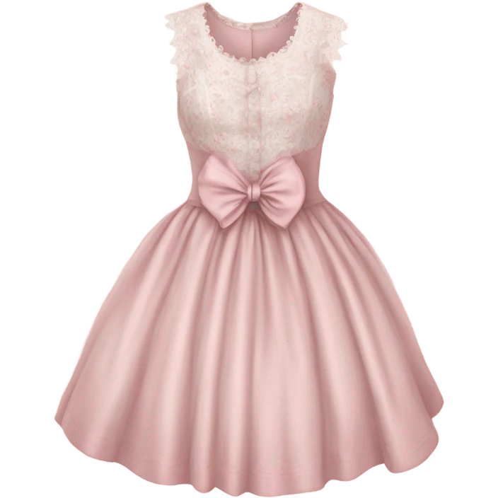 highly detailed pale pink Vintage bow dress with lace and florals  emoji