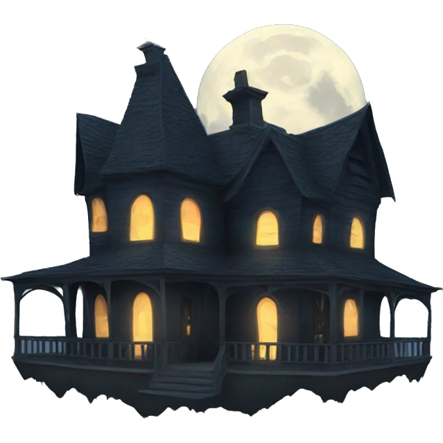 Haunted House Moon emoji