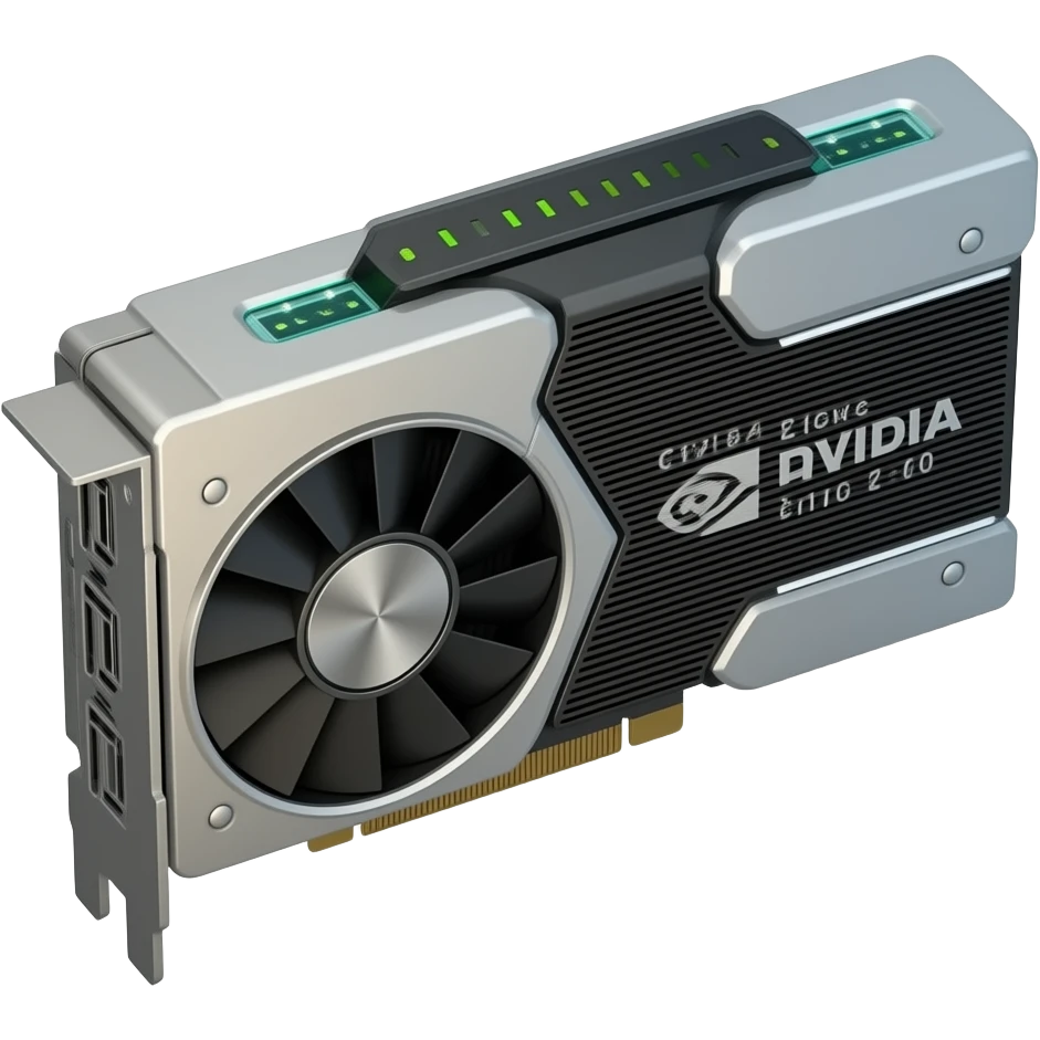 GPU Nvidia H100 3d rectangular video card emoji