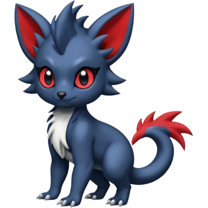 Cute cool handsome baby Zorua-Absol-Salandit-fusion (full body) emoji
