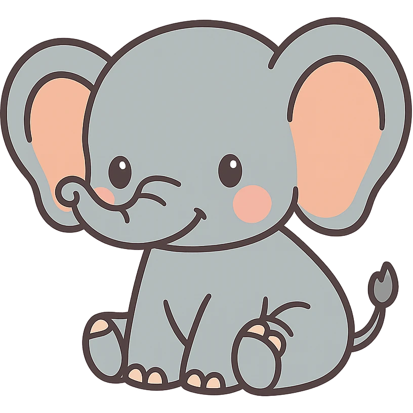 flat toon baby elephant emoji