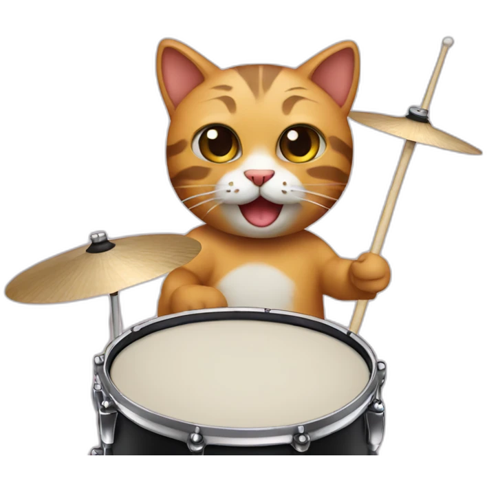 cute cat drummer emoji