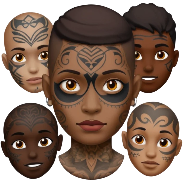 absurdly amount of face tattoos emoji