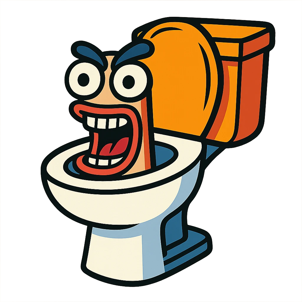 exaggerated features skibidi toilet emoji