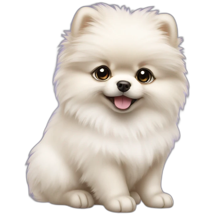 White Pomeranian puppy emoji