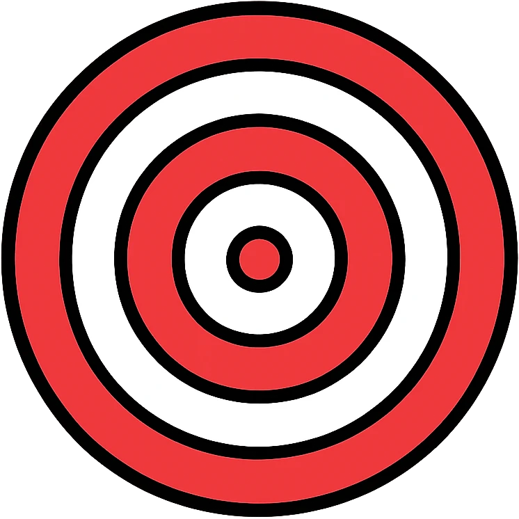 classic red and white target, like a dartboard emoji