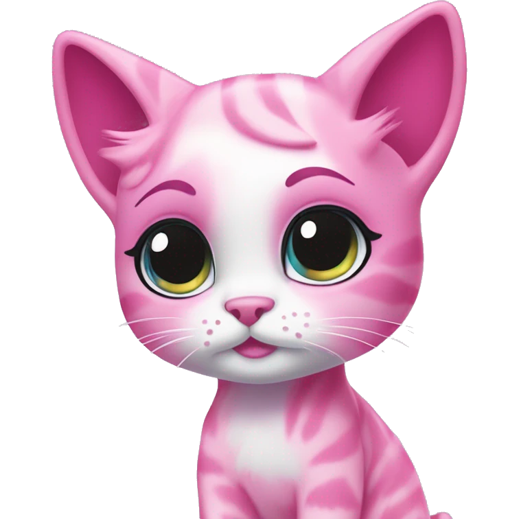 ethereal cute pink cat littlest pet shop lisa frank style emoji