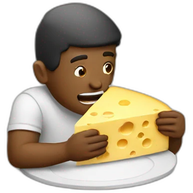 Man eating cheese man emoji