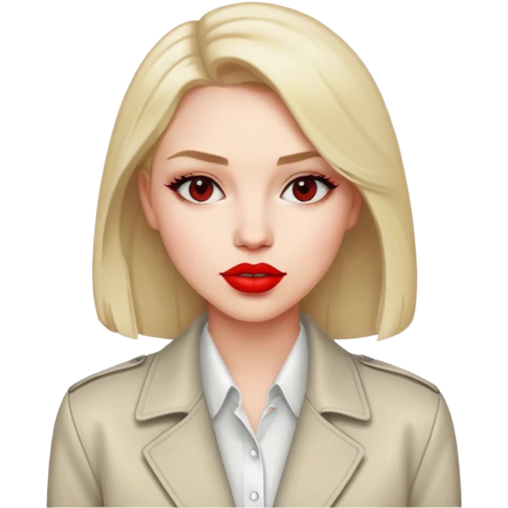 woman simple jacket shirt polish red emoji