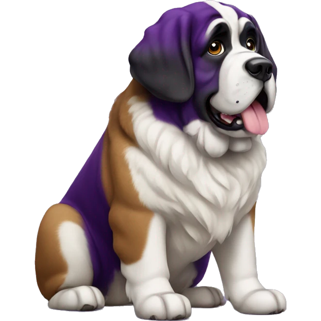 A St Bernard dog with a deep purple coat emoji