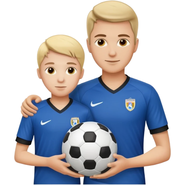 a mentor and a young soccer player emoji