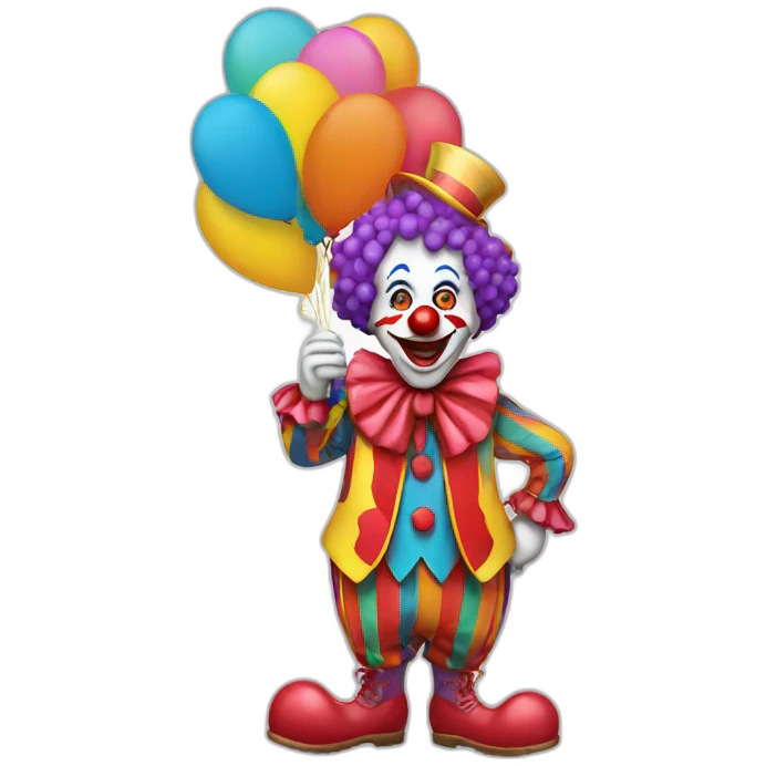 Clown with ballon emoji