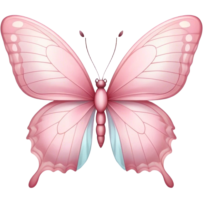 "A delicate pink butterfly with translucent wings, decorated with a silky bow, soft pastel aesthetic." emoji