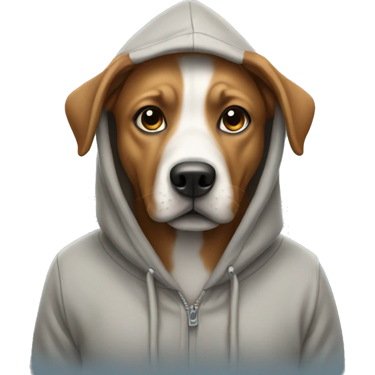 Dog wearing a hoddie emoji